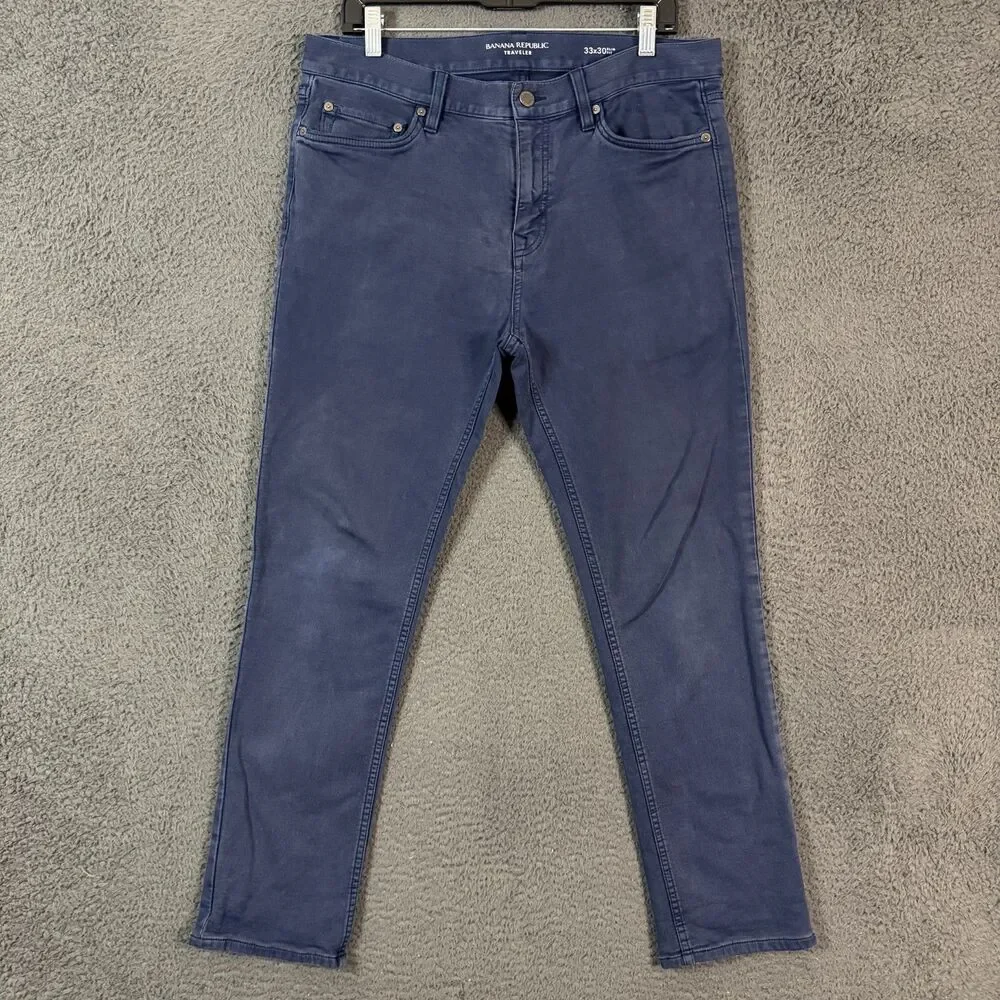 Banana Republic Traveler Jeans Mens 33x30 Blue Slim Fit Stretch Denim Pants